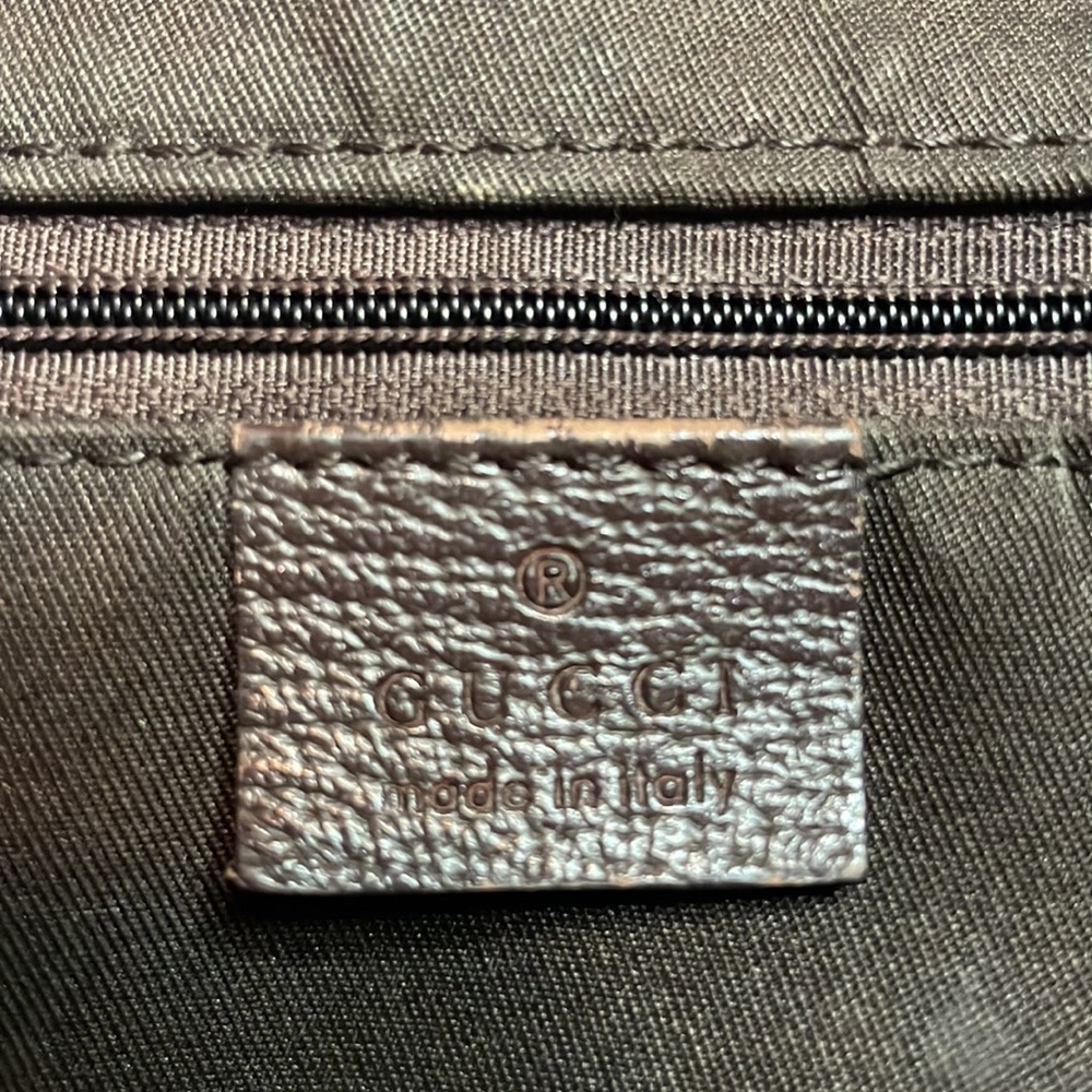 Gucci Princy Canvas & Leather Guccissima Monogram Medium Shoulder Tote Bag Brown - Picture 16 of 17